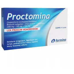 Proctomina czopki doodbytnicze przeciw hemoroidom - 10 sztuk