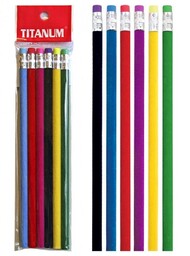 Zestaw 6-ołówków zamszowych HB z gumką Titanum 76776