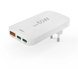 Hama 65W GaN, 2X USB-C, 1X USB-A, biała