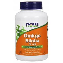 NOW Ginkgo Biloba 60mg, 240 kapsułek KRÓTKA DATA