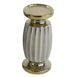 Świecznik ceramiczny złoto-szary wys. 19,5 cm
