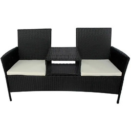 Edinos Ławka ogrodowa ze stolikiem Casel - czarna