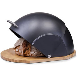 Zeller 27282 chlebak bambusowy/plastikowy, czarny, 37 x 26