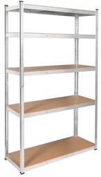 Rebel Regał metalowy magazynowy 205x120x45 srebrny
