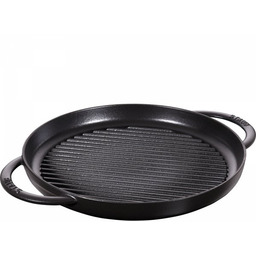 Staub Okrągła Patelnia żeliwna Grillowa Z Dwoma Uchwytami