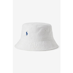 POLO RALPH LAUREN BIAŁY LNIANY KAPELUSZ BUCKET