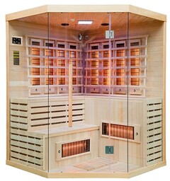 Sauna na podczerwień 6-osobowa 180x180 cm grzejniki kwarcowe
