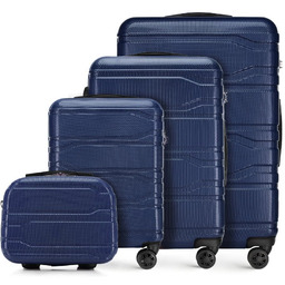 Komplet walizek z polikarbonu tłoczonych granatowy
