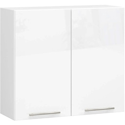 Edinos Górna szafka kuchenna z półkami biały połysk