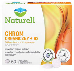 Naturell Chrom Organiczny + B3, 60 tabletek
