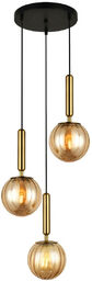 Loftowa LAMPA wisząca RAVENA PND-2324-3A BRO+AMB Italux szklana
