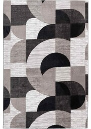 Dywan pluszowy Stilo New Print geometria biało-czarna