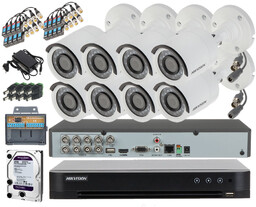 Zestaw monitoring Hikvision 8 Kamer DS-2CE16D0T-IR 2 Mpx