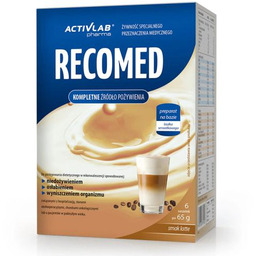 RECOMED Proszek o smaku latte, 6 saszetek