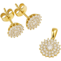 Złoty Komplet Damski z Diamentami pr 585