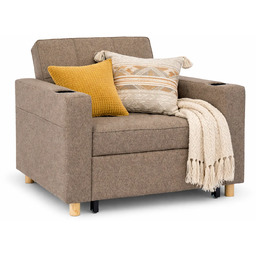 Edinos Beżowy rozkładany fotel z podnóżkiem amerykanka S4-E13