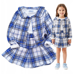 Komplet Dla Dziewczynki Zestaw Dziewczęcy Żakiet Bluzka Spódnica