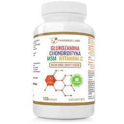 Progress Labs Glukozamina, Chondroityna, MSM, Witamina C, 120