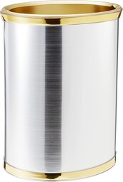 Kraftware Mylar szczotkowany chrom/mosiądz 33 cm owalny kosz