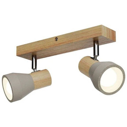 Lampa Sufitowa Lindby, Filiz, ściemnialny, drewniany, sypialnia, drewno,
