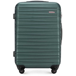 Średnia walizka z ABS-u z żebrowaniem zielona