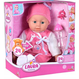 Lalka Bobas Laura Gaworząca 38 CM Wydaje Dźwięki