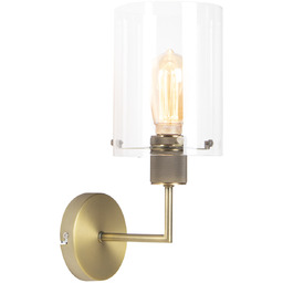 Nowoczesna lampa ścienna brązowa ze szkłem - Dome