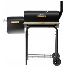 Ogrodowy Grill Węglowy Stalowy Z Wędzarnią Ruszt 60X30CM