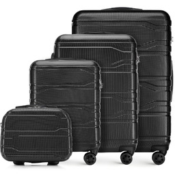 Komplet walizek z polikarbonu tłoczonych czarny