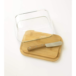 Pebbly NBA152 puszka na masło z nożem bambusowym,