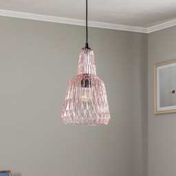 Lampa Wisząca Lindby, Belarion, ściemnialny, pudrowy róż, salon,