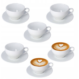 Zestaw 6x Filiżanka ze spodkiem Lubiana Biała 300ml