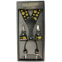 Szelki Szerokie, Czarne w Żółte Emotikony, Buźki, Uśmiechy,