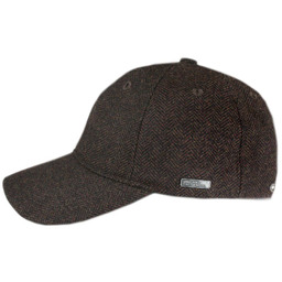 Jesienno Zimowa Czapka z Daszkiem, z Wełną, Jodełka