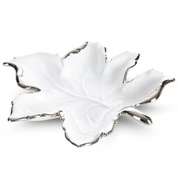 Eurofirany Patera ceramiczna 35x33x6 Abbi 1 biała srebrna