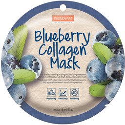Purederm Blueberry Collagen Mask maseczka kolagenowa w płacie