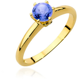 Złoty pierścionek Tanzanit 0,50ct żółte złoto pr. 585