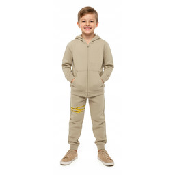 Komplet dresowy dziecięcy beżowy bluza spodnie 128-134 7-8
