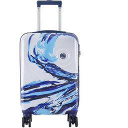 Walizka podróżna z ABS-u 20'' - nadruk biało-niebieska
