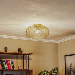 Lampa Sufitowa Lindby, Kaviya, ściemnialny, złoty mosiężny, salon,