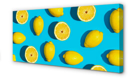 Obraz na płótnie Cytryny na niebieskim tle