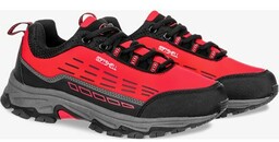 Czerwone buty trekkingowe sznurowane unisex softshell Casu B2003-4