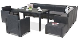 Meble z technorattanu Nebraska Comida Max 9 antracytowe