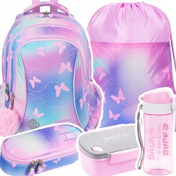 Plecak szkolny dla dziewczynki St.right Pink Butterflies motyle