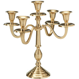 Świecznik kandelabr złoty 5-ramienny 30 cm