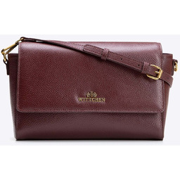 Elegancka listonoszka ze skóry naturalnej bordowa