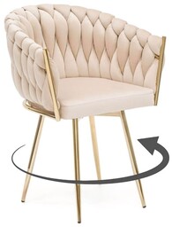 Krzesło obrotowe Glamour DC-7077S360 Beżowy welur #5 Złote