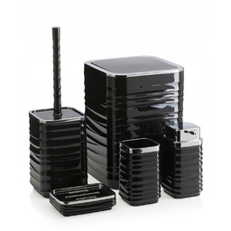 Komplet łazienkowy Wave Zestaw Akcesoria 5 elementów czarny