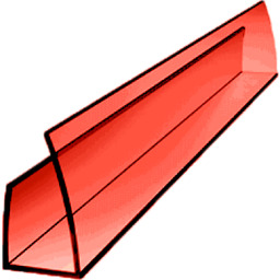 U-profil zamykający 2100mm czerwony 4mm