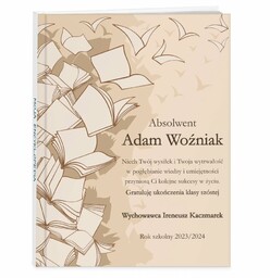 Encyklopedia z nadrukiem dla chłopca na absolutorium